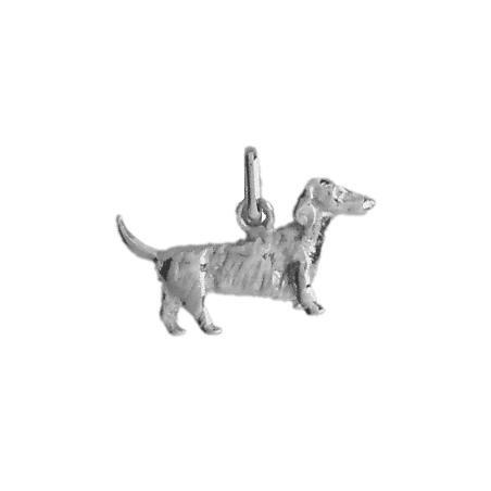 Pendentif chien Teckel  - argent - Artisanat français depuis 1954    - Bijouterie La Petite Française