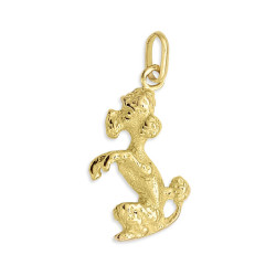 Pendentif chien Caniche  - Or 18 carats jaune ou gris - Artisanat français depuis 1954   