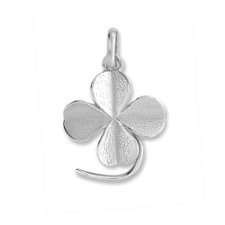 Pendentif trèfle  – Or 18 carats jaune ou gris – Artisanat français depuis 1954 Couleur Or:Gris