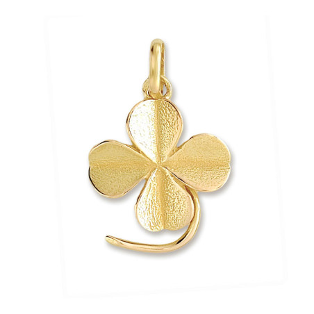 Pendentif trèfle  – Or 18 carats jaune ou gris – Artisanat français depuis 1954 