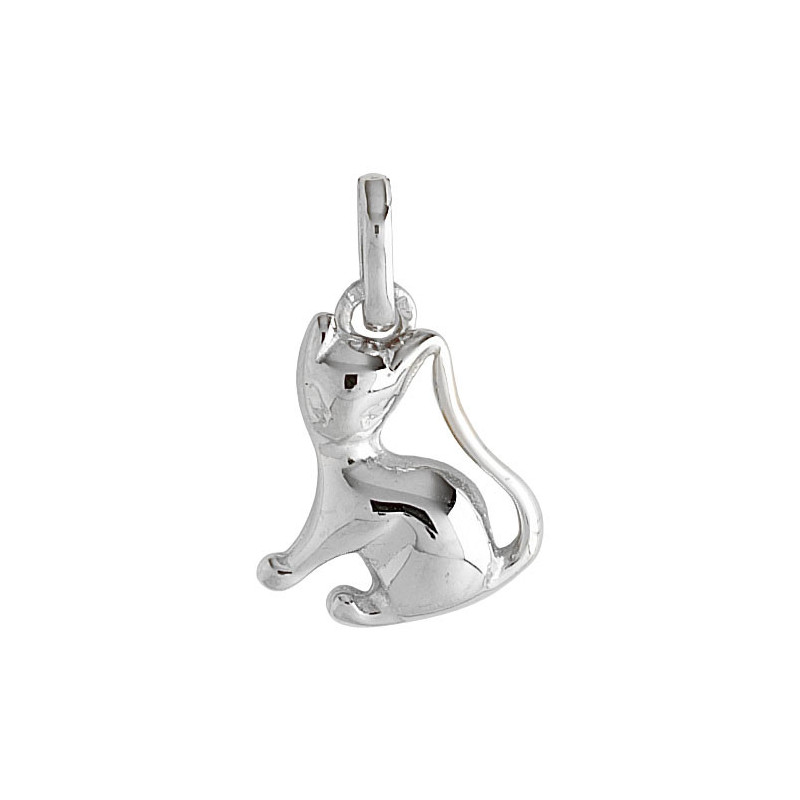 Pendentif chat  - argent - Artisanat français depuis 1954   - Bijouterie La Petite Française