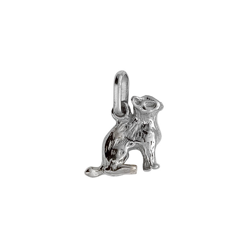 Pendentif chat massif  - argent - Artisanat français depuis 1954   - Bijouterie La Petite Française