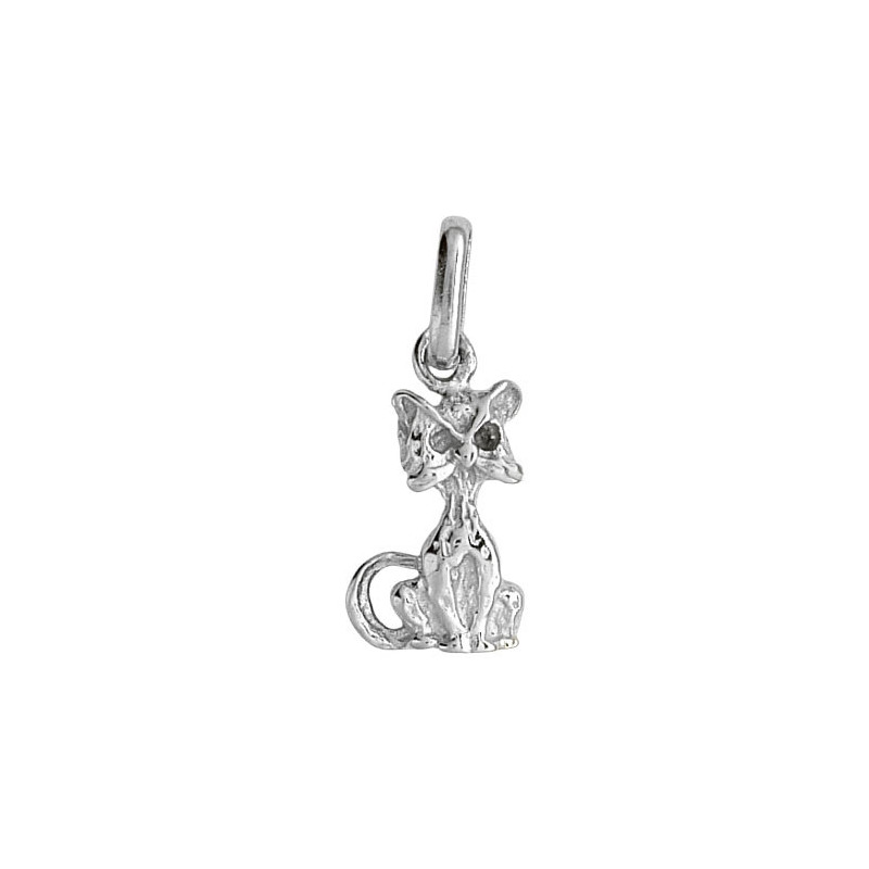Pendentif chat  - argent - Artisanat français depuis 1954   - Bijouterie La Petite Française