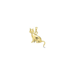 Pendentif chat assis   – Or 18 carats jaune, gris ou rose – Atelier 1924 - Patrimoine Vivant Français  