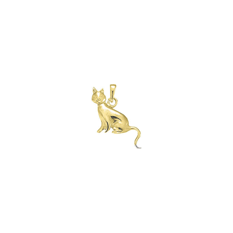 Pendentif chat assis   – Or 18 carats jaune, gris ou rose – Atelier 1924 - Patrimoine Vivant Français  