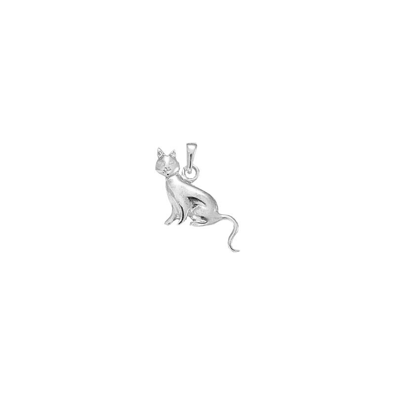 Pendentif chat assis – Argent – Atelier 1924 – Patrimoine Vivant Français 
