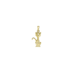 Pendentif chat assis – Or 14 carats jaune ou gris – Atelier 1924 - Patrimoine Vivant Français 