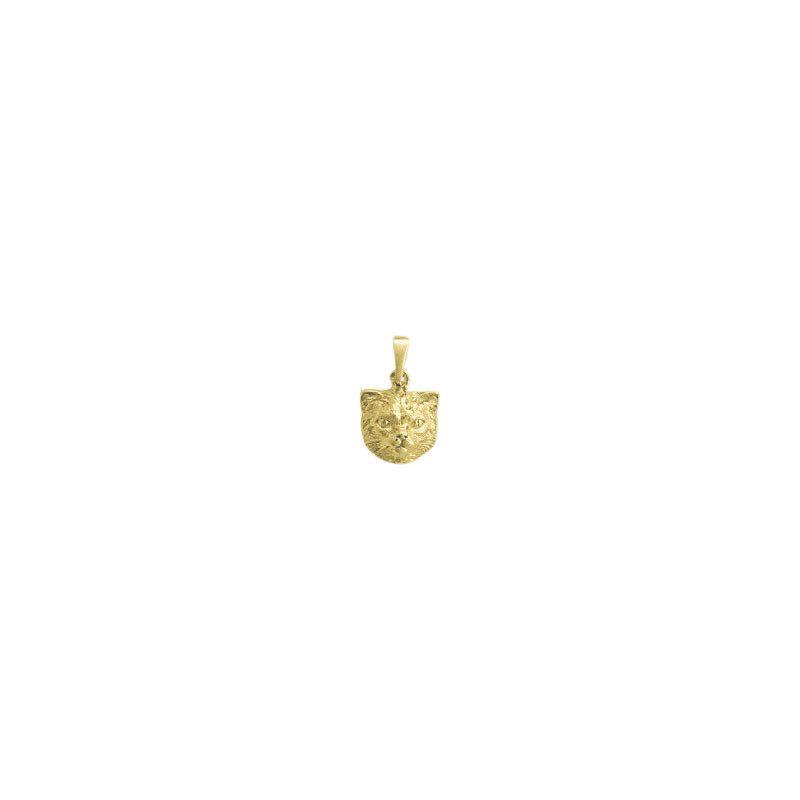 Pendentif tête de chat   – Or 18 carats jaune, gris ou rose – Atelier 1924 - Patrimoine Vivant Français  