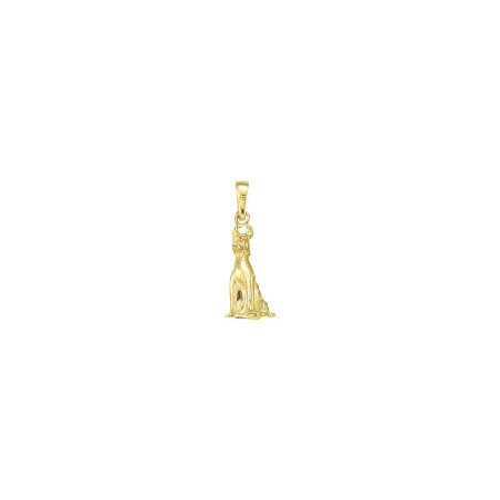 Pendentif chien berger Allemand assis – plaqué Or jaune ou rose – Atelier 1924 - Patrimoine Vivant Français 