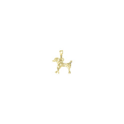 Pendentif chien Caniche – plaqué Or jaune ou rose – Atelier 1924 - Patrimoine Vivant Français 