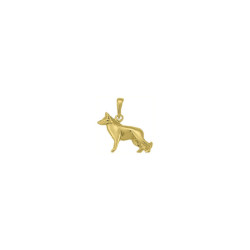 Pendentif chien berger Allemand – plaqué Or jaune ou rose – Atelier 1924 - Patrimoine Vivant Français 