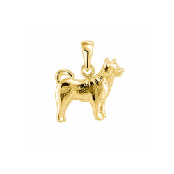 Pendentif chien Husky – plaqué Or jaune ou rose – Atelier 1924 - Patrimoine Vivant Français 