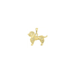 Pendentif chien Caniche  – plaqué Or jaune ou rose – Atelier 1924 - Patrimoine Vivant Français 