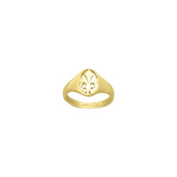 Bague fleur de Lys - Plaqué Or - jaune ou rose - Atelier 1924 - Patrimoine Vivant Français Couleur Or:Jaune TAILLE BAGUE:48