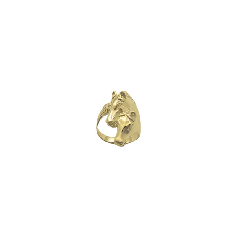 Bague chevaux  - Plaqué Or - jaune ou rose - Atelier 1924 - Patrimoine Vivant Français  