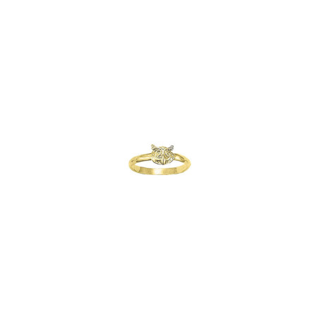 Bague chouette - Plaqué Or - jaune ou rose - Atelier 1924 - Patrimoine Vivant Français  