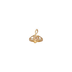 Bague clef de sol  - Plaqué Or - jaune ou rose - Atelier 1924 - Patrimoine Vivant Français  