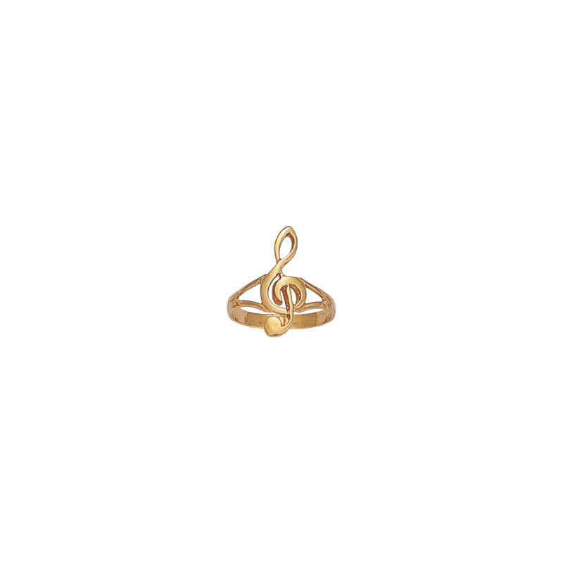 Bague clef de sol  - Plaqué Or - jaune ou rose - Atelier 1924 - Patrimoine Vivant Français  