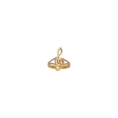 Bague clef de sol  - Plaqué Or - jaune ou rose - Atelier 1924 - Patrimoine Vivant Français  