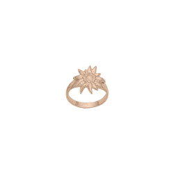 Bague edelweiss  - Plaqué Or - jaune ou rose - Atelier 1924 - Patrimoine Vivant Français  
