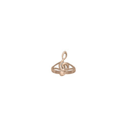 Bague clef de sol  - Plaqué Or - jaune ou rose - Atelier 1924 - Patrimoine Vivant Français  