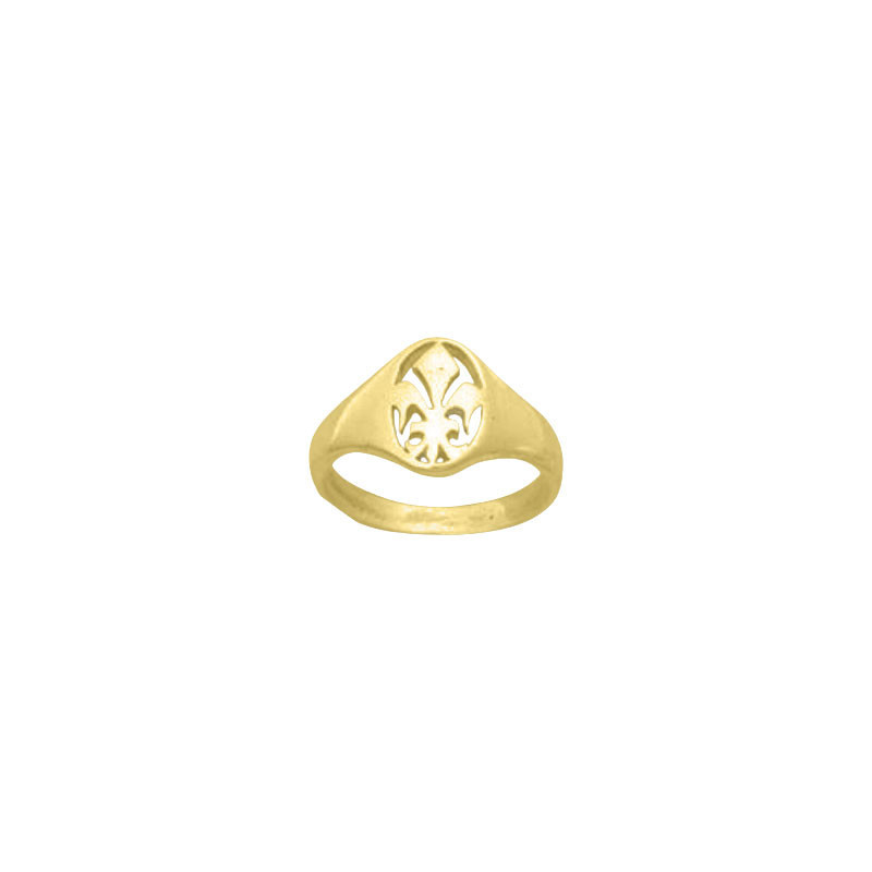 Bague fleur de Lys - Plaqué Or - jaune ou rose - Atelier 1924 - Patrimoine Vivant Français  