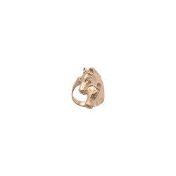 Bague chevaux  - Plaqué Or - jaune ou rose - Atelier 1924 - Patrimoine Vivant Français  