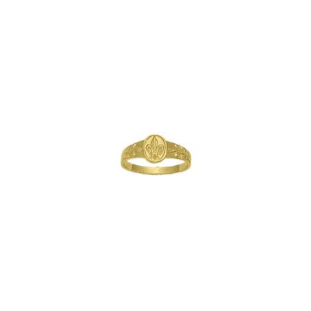 Bague fleurs de Lys  - Plaqué Or - jaune ou rose - Atelier 1924 - Patrimoine Vivant Français  