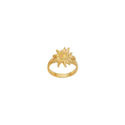 Bague edelweiss  - Plaqué Or - jaune ou rose - Atelier 1924 - Patrimoine Vivant Français  