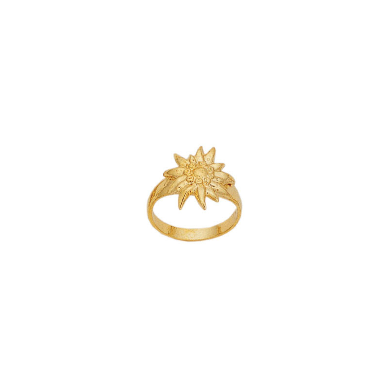 Bague edelweiss  - Plaqué Or - jaune ou rose - Atelier 1924 - Patrimoine Vivant Français  