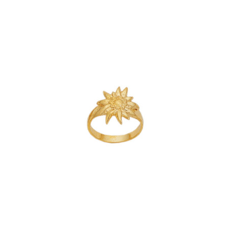 Bague edelweiss  - Plaqué Or - jaune ou rose - Atelier 1924 - Patrimoine Vivant Français  