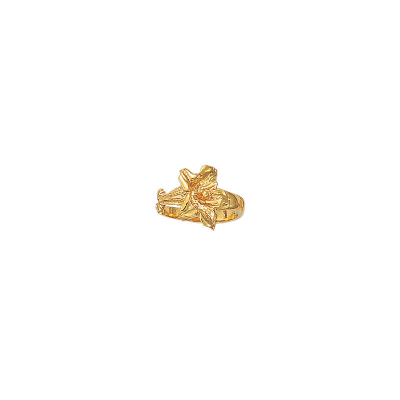 Bague fleur gentiane  - Plaqué Or - jaune ou rose - Atelier 1924 - Patrimoine Vivant Français  