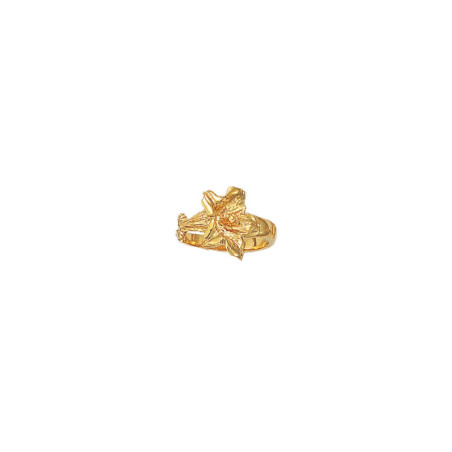 Bague fleur gentiane  - Plaqué Or - jaune ou rose - Atelier 1924 - Patrimoine Vivant Français  