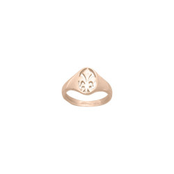 Bague fleur de Lys - Plaqué Or - jaune ou rose - Atelier 1924 - Patrimoine Vivant Français  