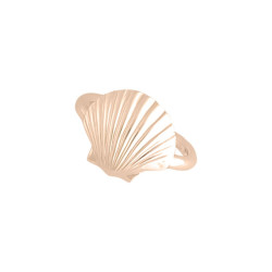Bague Coquille Saint-Jacques - Plaqué Or - jaune ou rose - Atelier 1924 - Patrimoine Vivant Français  