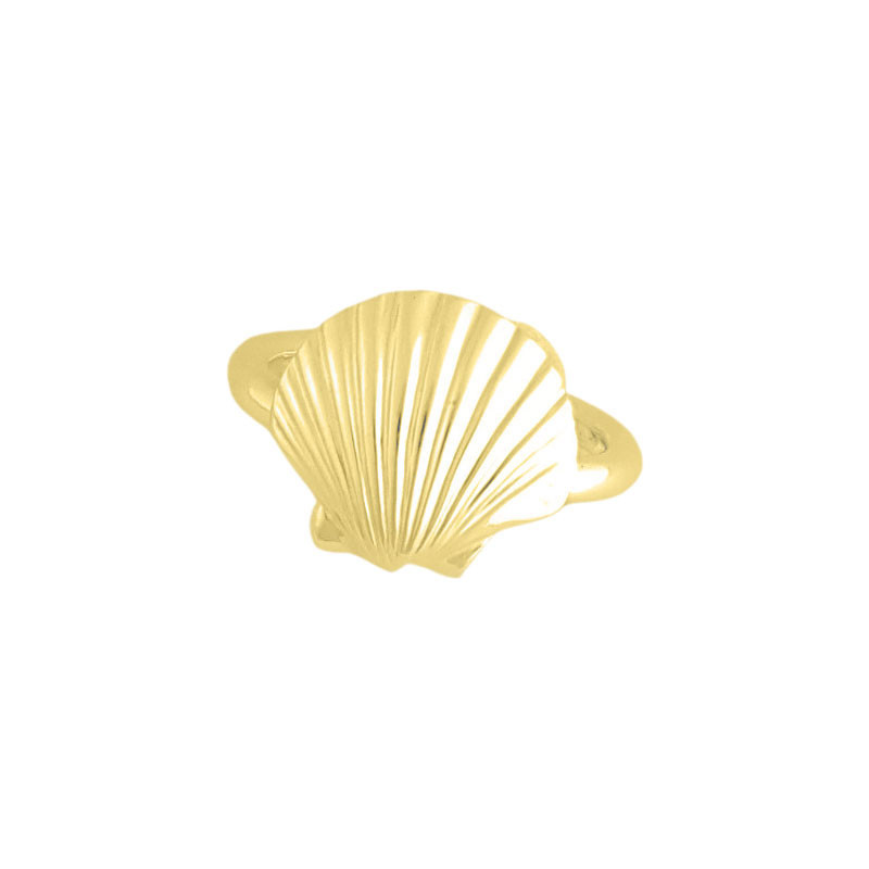 Bague Coquille Saint-Jacques - Plaqué Or - jaune ou rose - Atelier 1924 - Patrimoine Vivant Français  