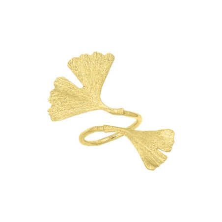 Bague Ginkgo biloba 2 feuilles   – Or 18 carats jaune, gris ou rose – Atelier 1924 - Patrimoine Vivant Français   