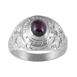 Chevalière Us Navy rhodolite - Argent – Artisanat Français depuis 1954 