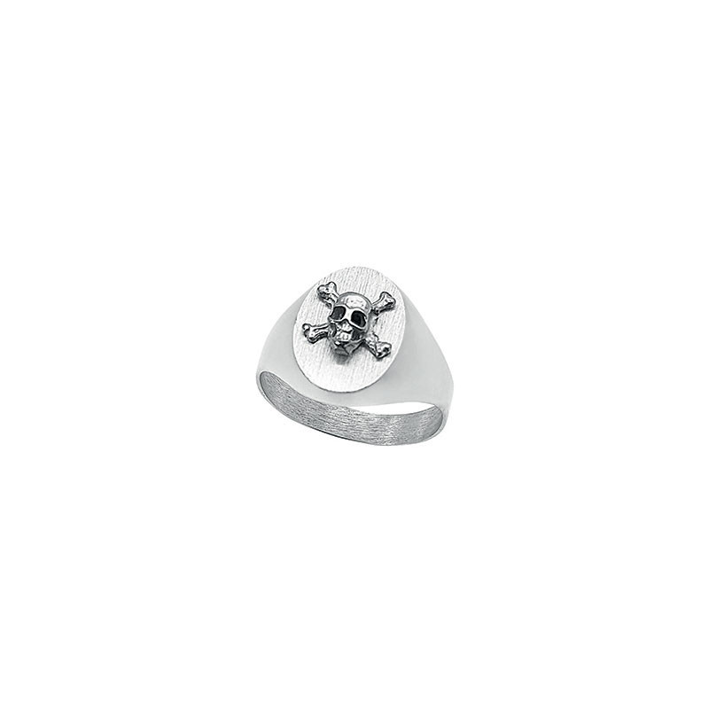 Chevalière tête de mort ovale - Argent – Artisanat Français depuis 1954 