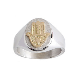 Chevalière argent, main or – Artisanat Français depuis 1954 