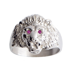 Chevalière lion rubis - Argent – Artisanat Français depuis 1954 