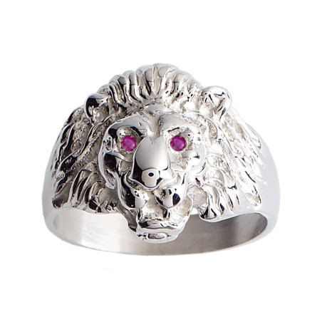 Chevalière lion rubis - Argent – Artisanat Français depuis 1954 