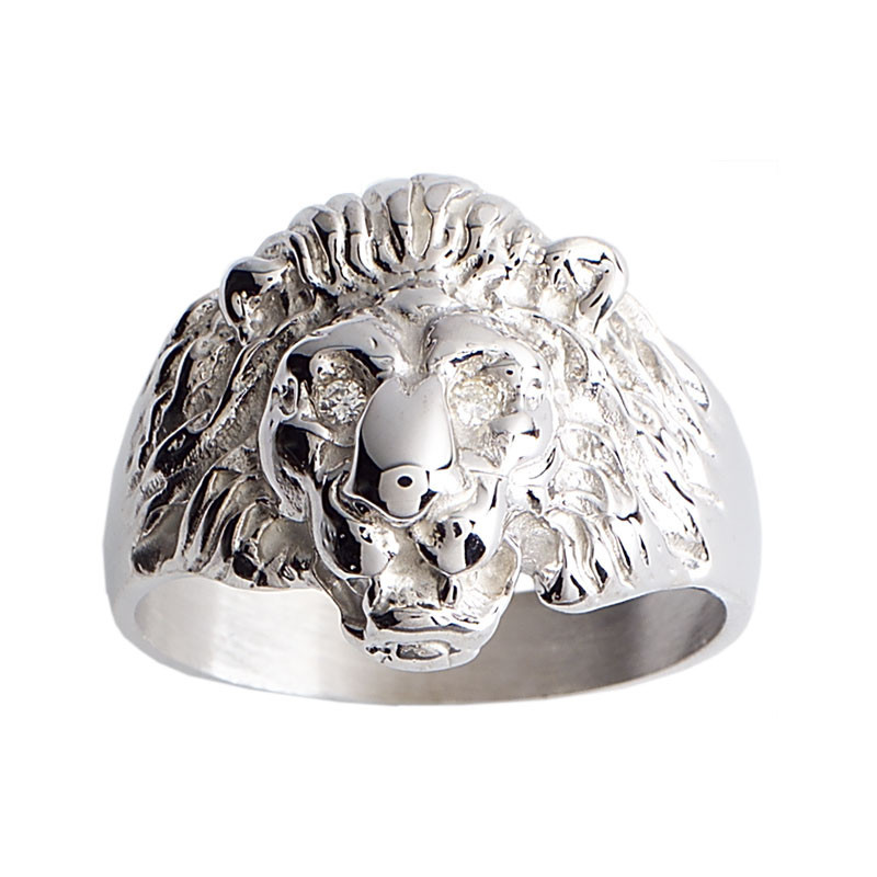 Chevalière lion yeux diamants - Argent – Artisanat Français depuis 1954 