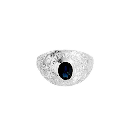Chevalière Us Navy saphir - Argent – Artisanat Français depuis 1954 