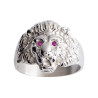 Chevalière lion rubis - Argent – Artisanat Français depuis 1954 