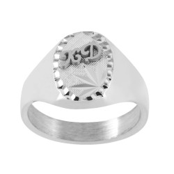 Chevalière Melchior argent et initiales or 18 carats  – Artisanat Français depuis 1954  