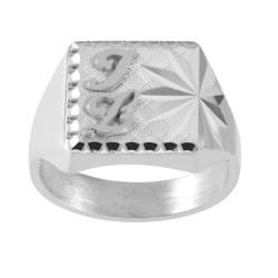 Chevalière Aldinien argent, initiales Or 18 carats  – Artisanat Français depuis 1954  
