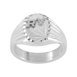 Chevalière Davitus argent et initiales or 18 carats  – Artisanat Français depuis 1954  