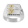 Chevalière Aldinien argent, initiales Or 18 carats  – Artisanat Français depuis 1954  