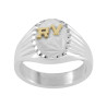 Chevalière Davitus argent et initiales or 18 carats  – Artisanat Français depuis 1954  